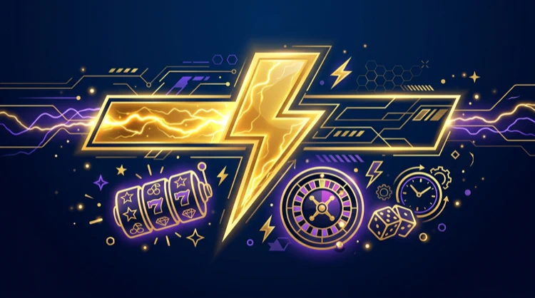 Lightning-bolt shaped progress bar with slot and casino icons for wagering